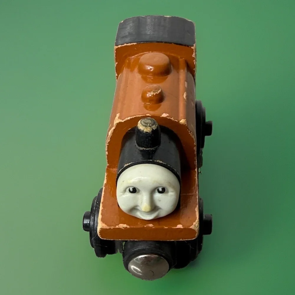 ⁠Vintage 1998 Thomas Wooden Railway Engine DUKE Train Car Wood Learning Curve